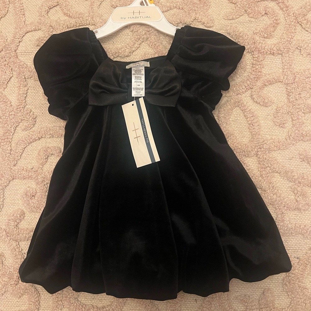 Black Velvet baby Dress 12M